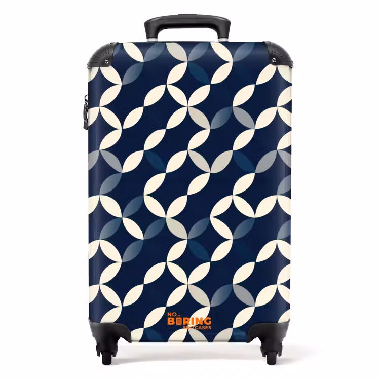 Abstract - Patroon - Blauw NBS - Handbagage koffer - Volwassenen Unisex middel -productfoto_recht