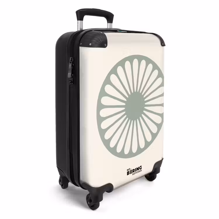 Koffer - Abstract - Patroon - Radiaal - Modern - Groen - Abstract - Patroon - Radiaal - Modern - Groen NBS - Handbagage koffer - Volwassenen Unisex middel