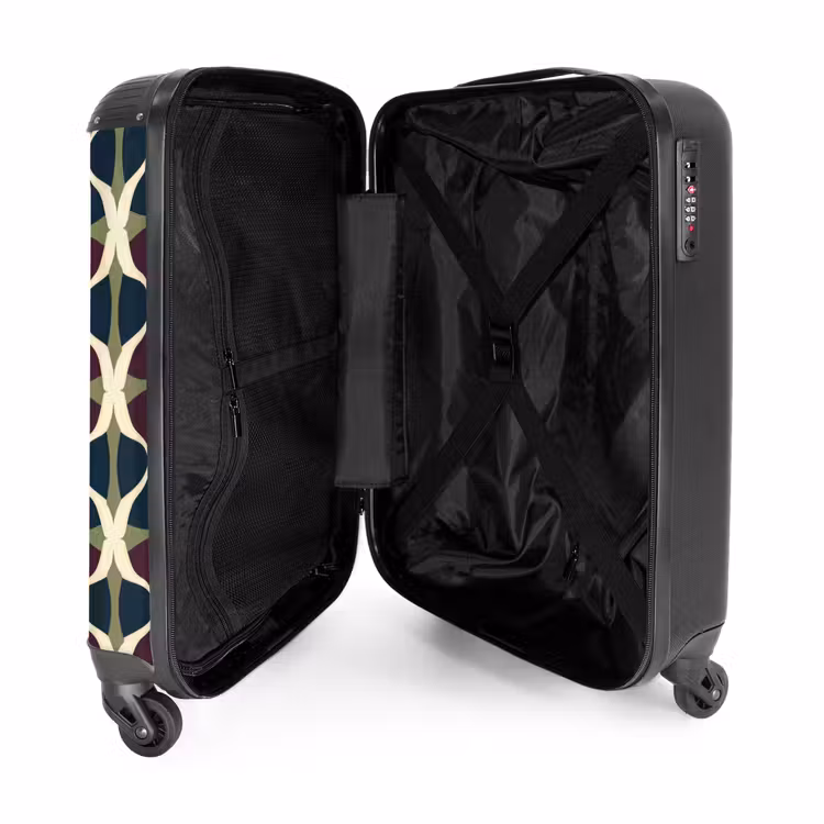 Abstract - Retro - Kleurrijk NBS - Handbagage koffer - Volwassenen Unisex middel -binnenkant