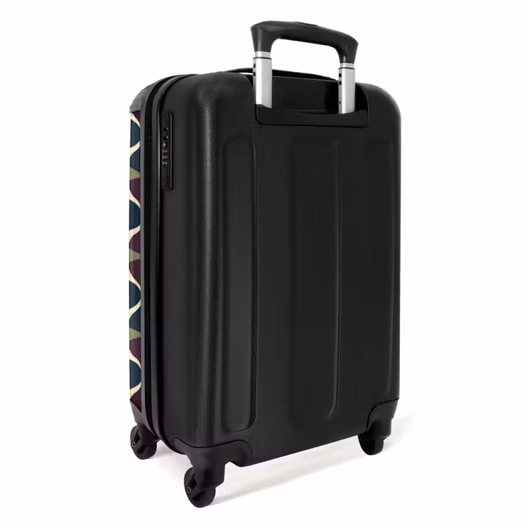 Abstract - Retro - Kleurrijk NBS - Handbagage koffer - Volwassenen Unisex middel -achterkant