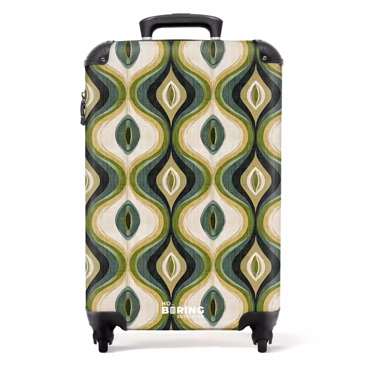 Koffer - Abstract - Ritmisch - Groen - Abstract - Ritmisch - Groen NBS - Handbagage koffer - Volwassenen Unisex middel