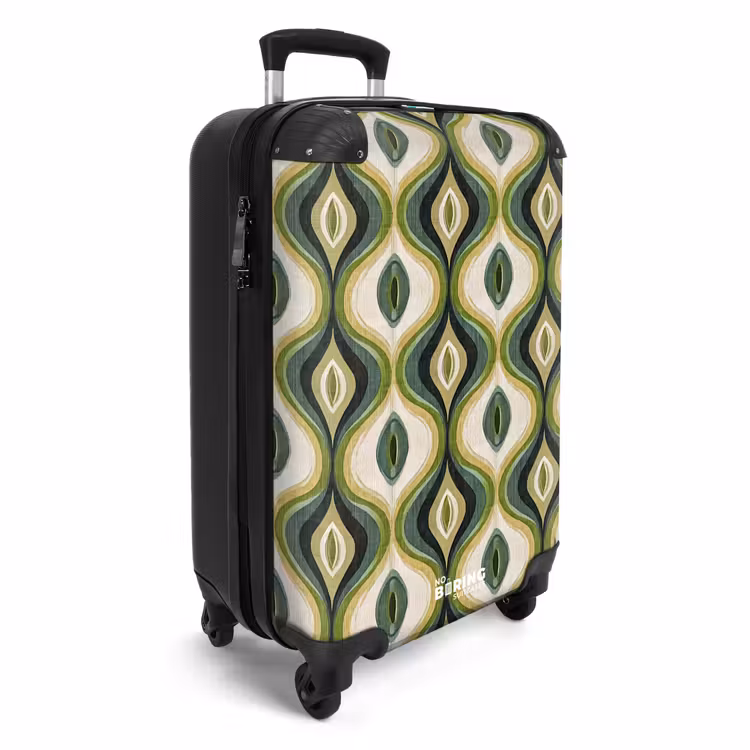 Koffer - Abstract - Ritmisch - Groen - Abstract - Ritmisch - Groen NBS - Handbagage koffer - Volwassenen Unisex middel