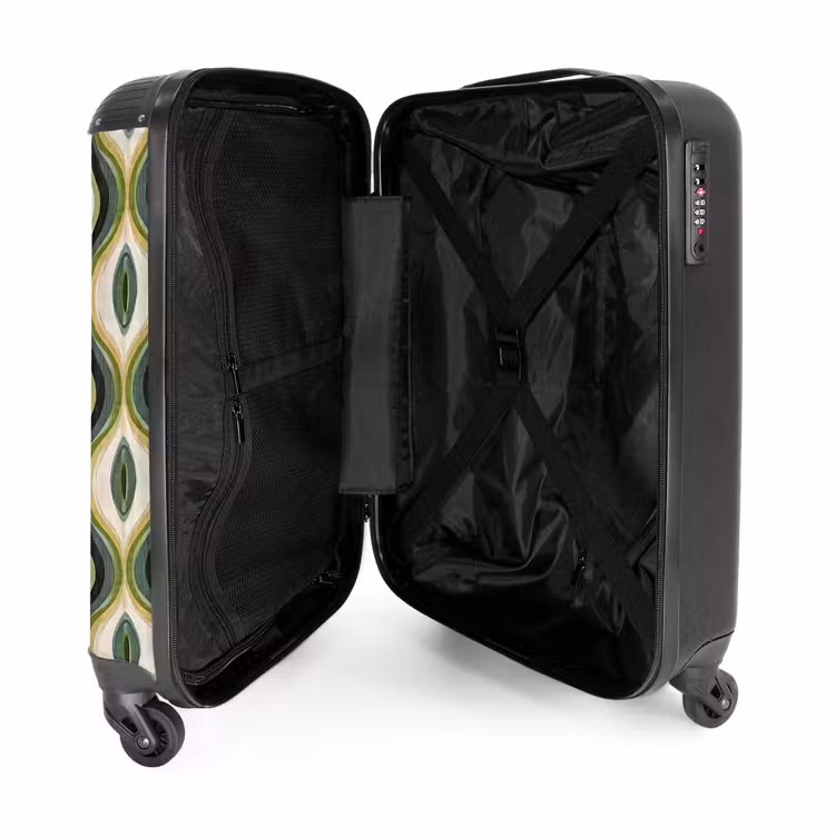 Koffer - Abstract - Ritmisch - Groen - Abstract - Ritmisch - Groen NBS - Handbagage koffer - Volwassenen Unisex middel