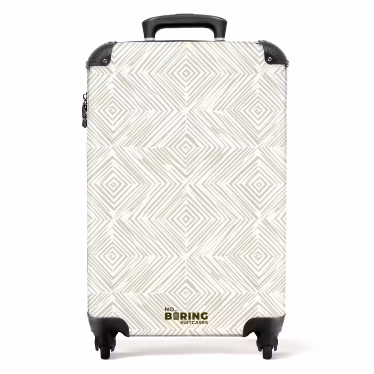 Abstract - Ruiten - Beige NBS - Handbagage koffer - Volwassenen Unisex middel -productfoto_recht