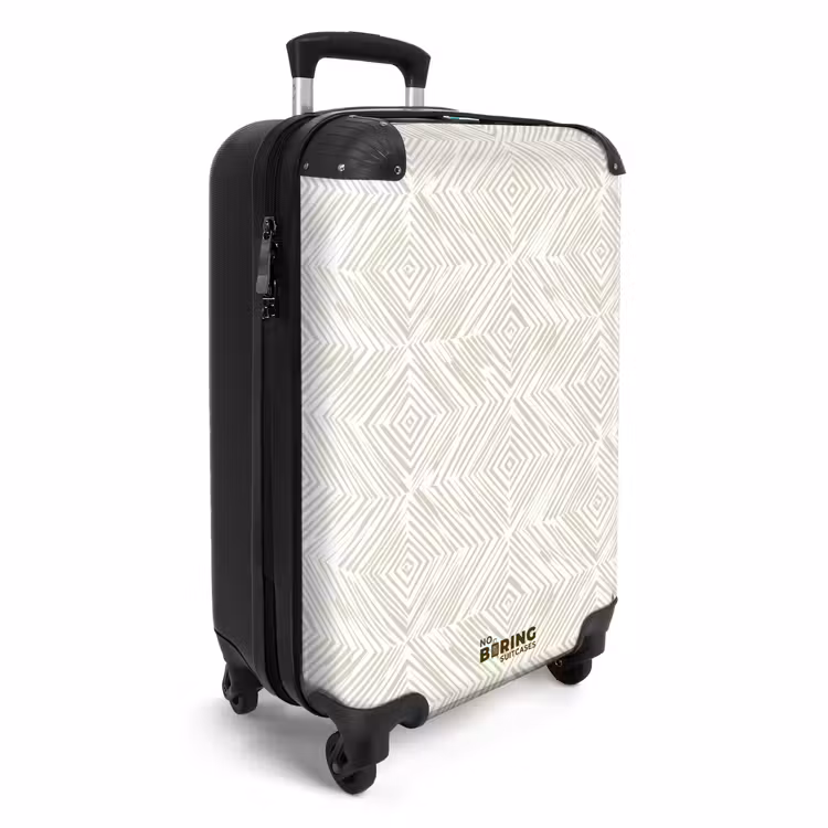 Abstract - Ruiten - Beige NBS - Handbagage koffer - Volwassenen Unisex middel -productfoto_3d