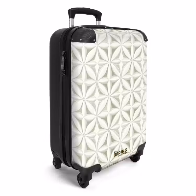 Abstract - Structuur - Grijs - Wit NBS - Handbagage koffer - Volwassenen Unisex middel -productfoto_3d