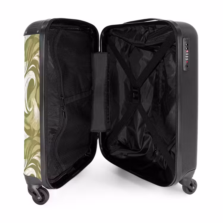 Abstract - Textuur - Groen NBS - Handbagage koffer - Volwassenen Unisex middel -binnenkant
