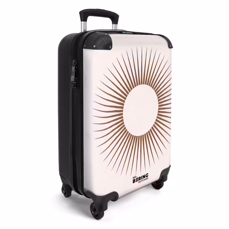 Koffer - Abstract - Zon - Symbool - Modern - Beige - Abstract - Zon - Symbool - Modern - Beige NBS - Handbagage koffer - Volwassenen Unisex middel