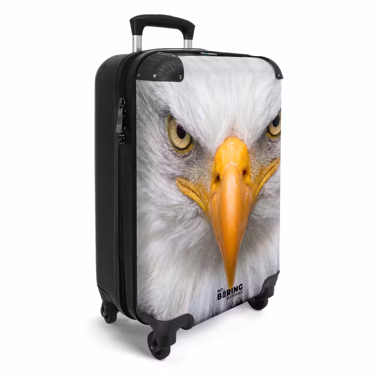 Koffer - Amerikaans - Zeearend - Portret - Geel - Amerikaans - Zeearend - Portret - Geel NBS - Handbagage koffer - Volwassenen Unisex middel