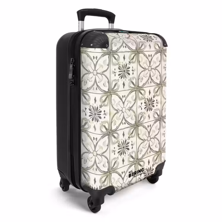 Antiek - Tegel - Beige NBS - Handbagage koffer - Volwassenen Unisex middel -productfoto_3d