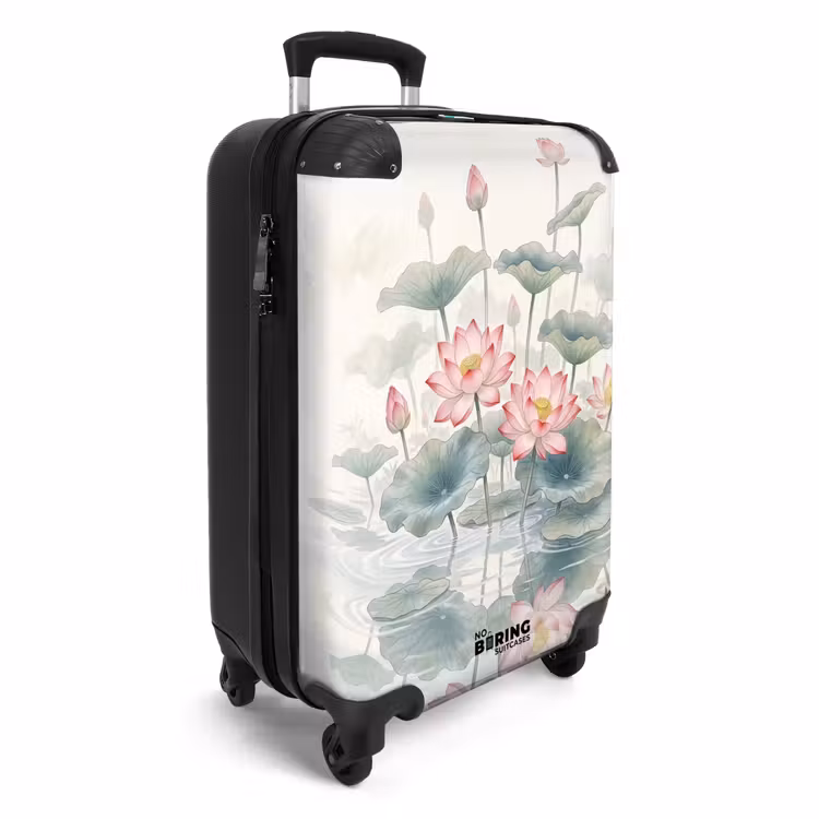 Koffer - Aquarel - Lotusbloemen - Kleurrijk - Aquarel - Lotusbloemen - Kleurrijk NBS - Handbagage koffer - Volwassenen Unisex middel