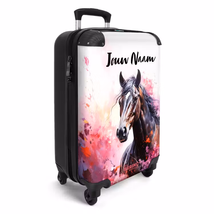 Aquarel paard in kleurexplosie NBS - Handbagage koffer - Kinderen Unisex middel -productfoto_3d