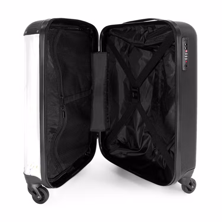 Aquarel paard met paarse manen NBS - Handbagage koffer - Kinderen Unisex middel -binnenkant