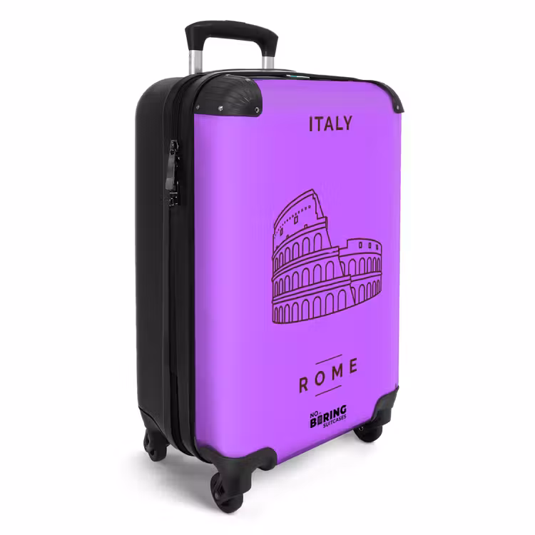Koffer - Architectuur - Colosseum - Rome - Minimalistisch - Paars - Architectuur - Colosseum - Rome - Minimalistisch - Paars NBS - Handbagage koffer - Volwassenen Unisex middel
