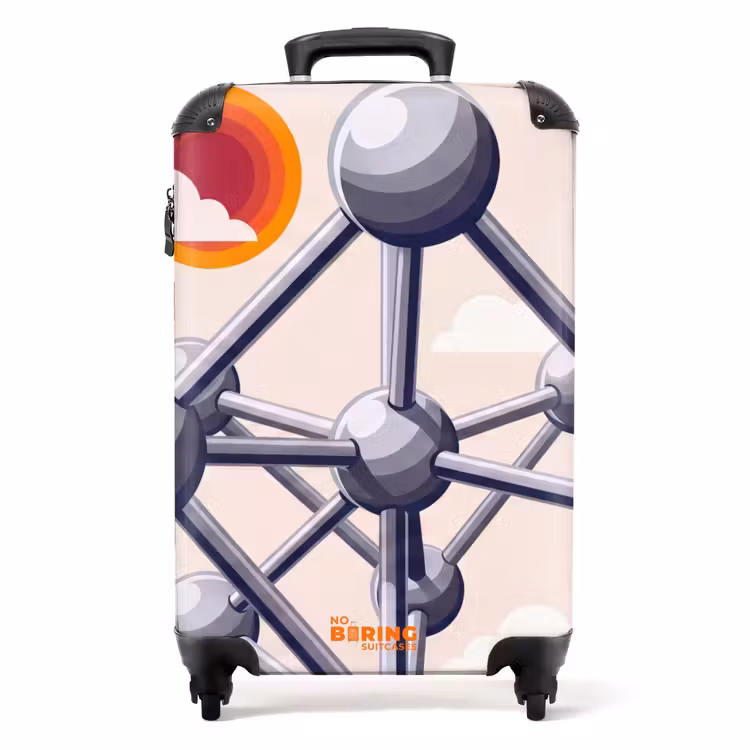 Koffer - Architectuur - Geometrie - Stad - Modern - Grijs - Architectuur - Geometrie - Stad - Modern - Grijs NBS - Handbagage koffer - Volwassenen Unisex middel