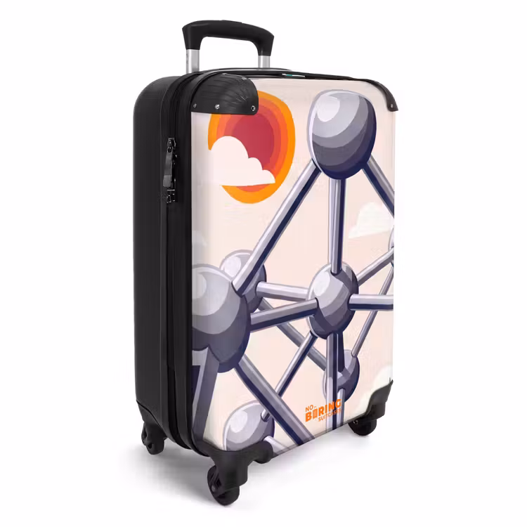 Koffer - Architectuur - Geometrie - Stad - Modern - Grijs - Architectuur - Geometrie - Stad - Modern - Grijs NBS - Handbagage koffer - Volwassenen Unisex middel
