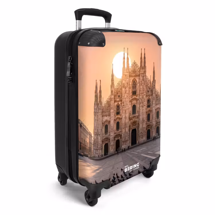 Koffer - Architectuur - Milaan - Plein - Zonsopgang - Oranje - Architectuur - Milaan - Plein - Zonsopgang - Oranje NBS - Handbagage koffer - Volwassenen Unisex middel