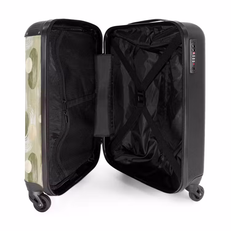 Artistiek - Modern - Groen NBS - Handbagage koffer - Volwassenen Unisex middel -binnenkant