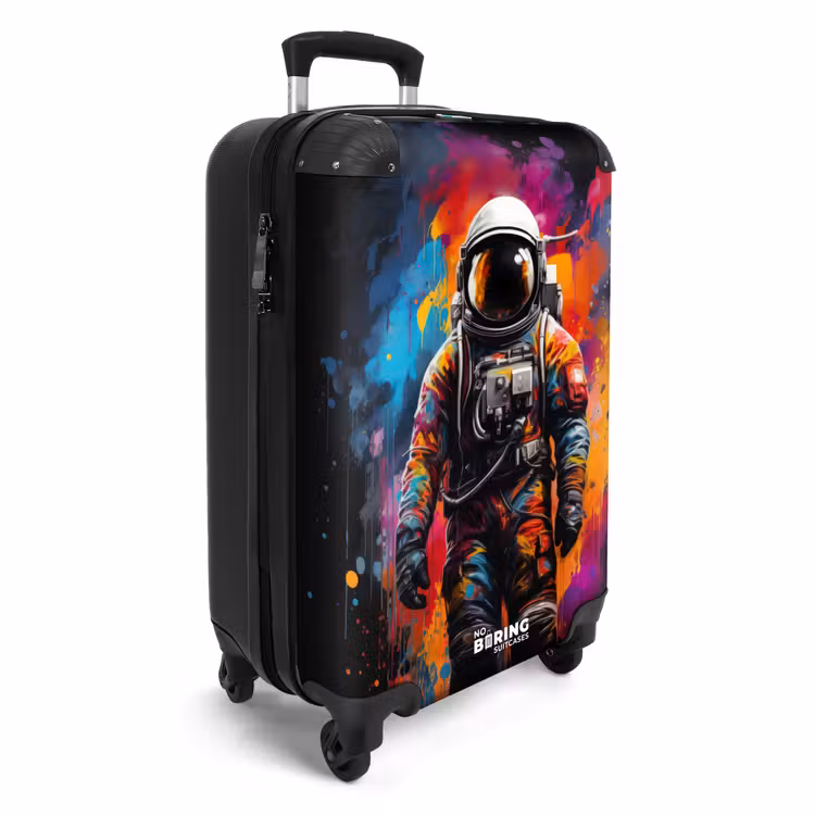 Astronaut omringd door graffiti NBS - Handbagage koffer - Unisex middel -productfoto_3d