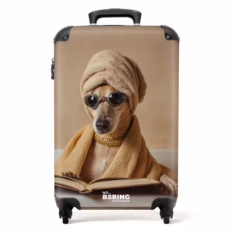 Bad - Hond - Boek - Zonnebril NBS - Handbagage koffer - Volwassenen Unisex middel -productfoto_recht