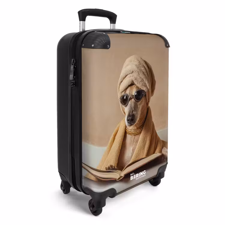 Bad - Hond - Boek - Zonnebril NBS - Handbagage koffer - Volwassenen Unisex middel -productfoto_3d