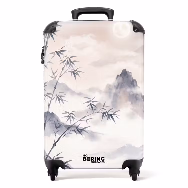 Koffer - Bamboe - Azië - Grijs - Bamboe - Azië - Grijs NBS - Handbagage koffer - Volwassenen Unisex middel