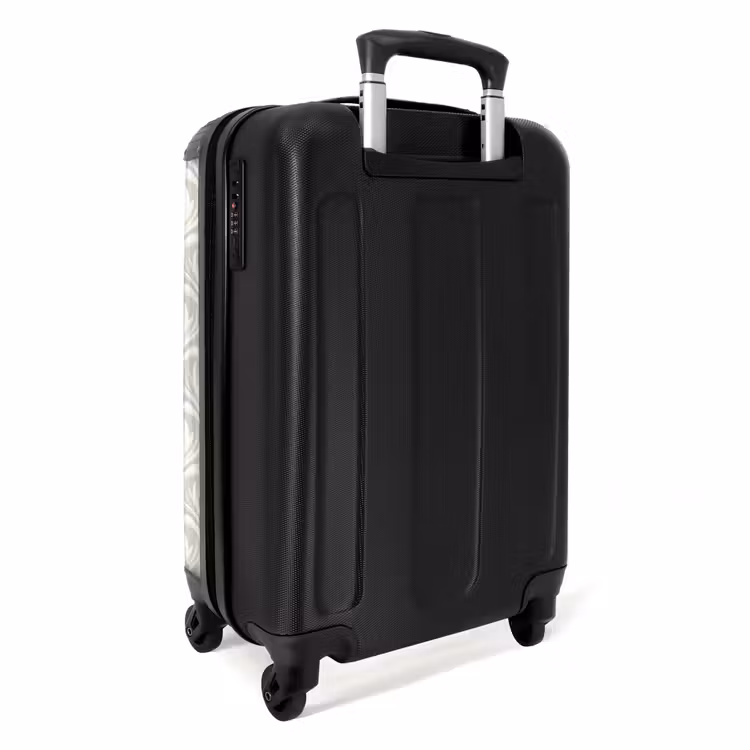 Barok - Patroon - Beige NBS - Handbagage koffer - Volwassenen Unisex middel -achterkant