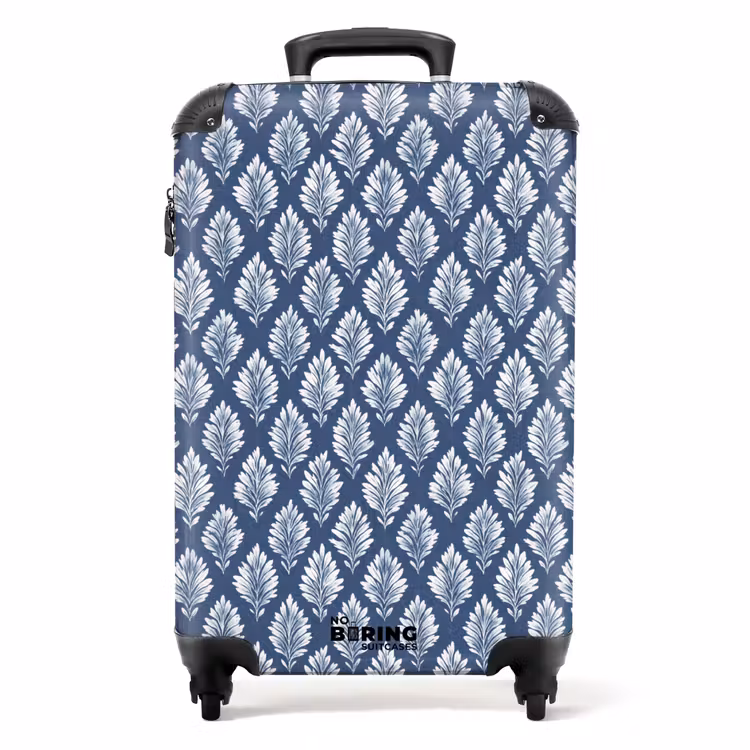 Barok patroon blauw NBS - Handbagage koffer - Volwassenen Unisex middel -productfoto_recht