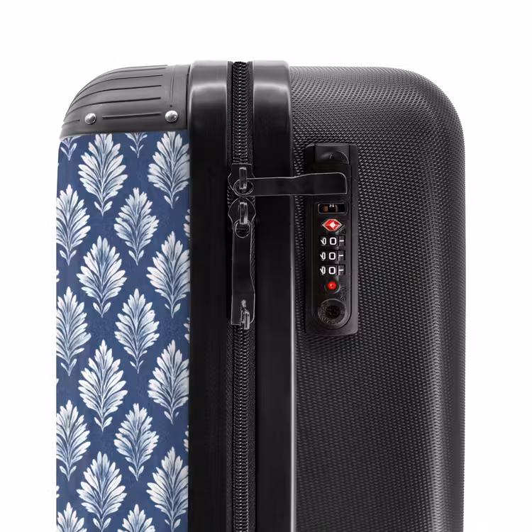 Barok patroon blauw NBS - Handbagage koffer - Volwassenen Unisex middel -slot