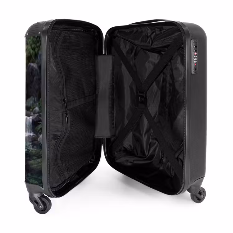 Koffer - Beek - Waterval - Natuur - Groen - Beek - Waterval - Natuur - Groen NBS - Handbagage koffer - Volwassenen Unisex middel