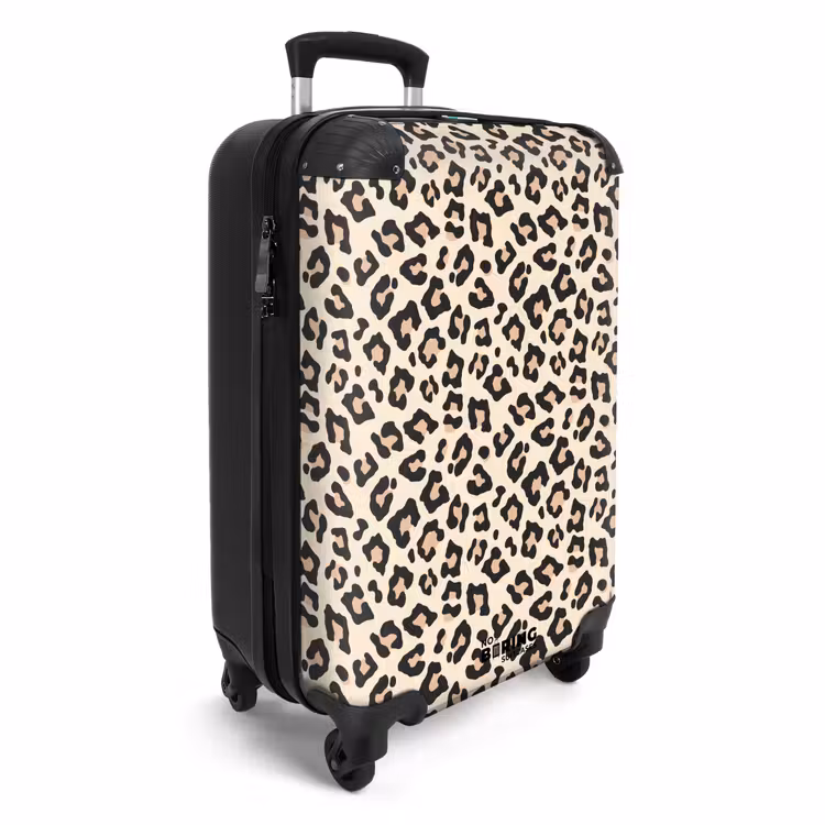 Beige luipaardvlekkenpatroon NBS - Handbagage koffer - Volwassenen Unisex middel -productfoto_3d