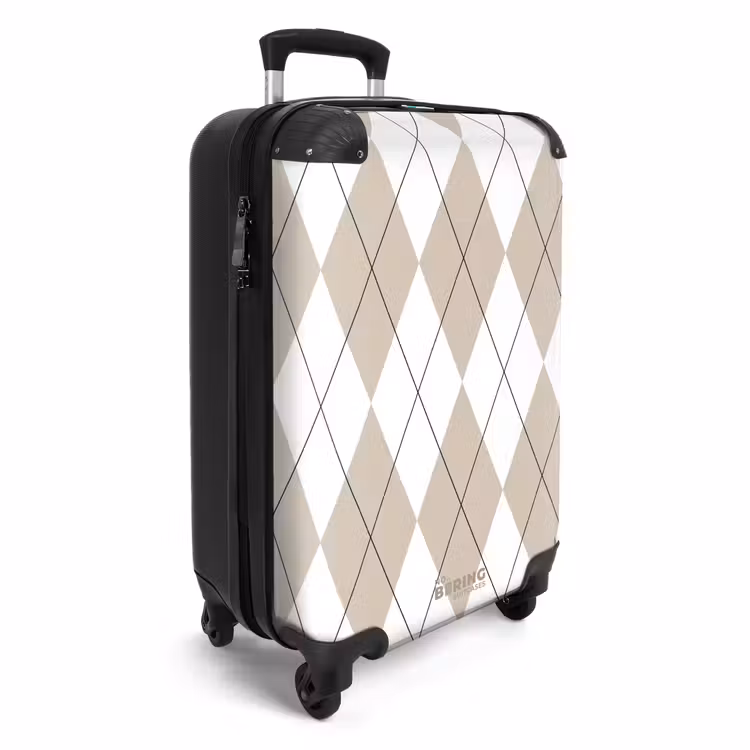 Beige ruiten patroon NBS - Handbagage koffer - Unisex middel -productfoto_3d