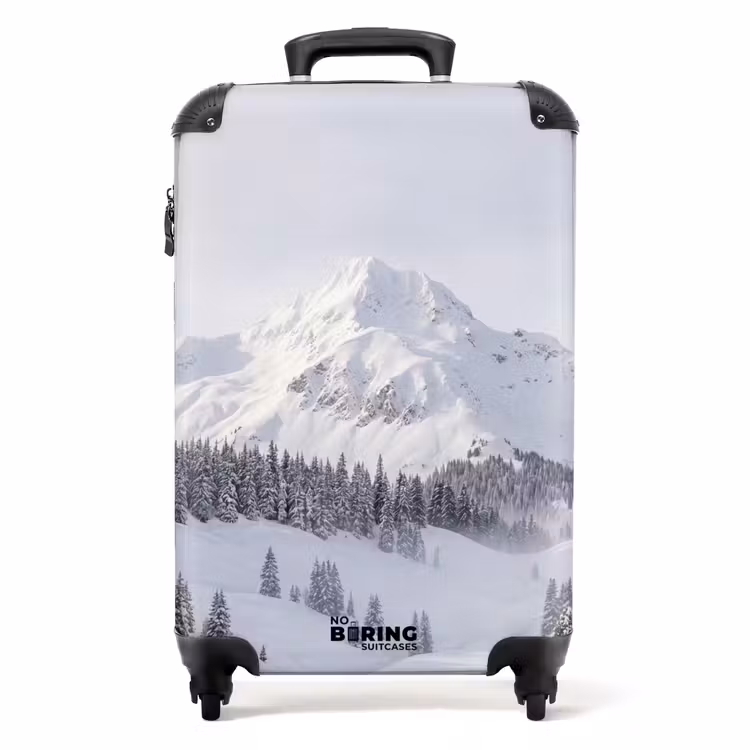 Koffer - Berg - Sneeuw - Winter - Natuur - Wit - Berg - Sneeuw - Winter - Natuur - Wit NBS - Handbagage koffer - Volwassenen Unisex middel