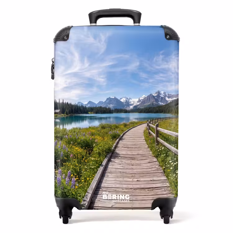 Koffer - Bergen - Meer - Landschap - Blauw - Bergen - Meer - Landschap - Blauw NBS - Handbagage koffer - Volwassenen Unisex middel