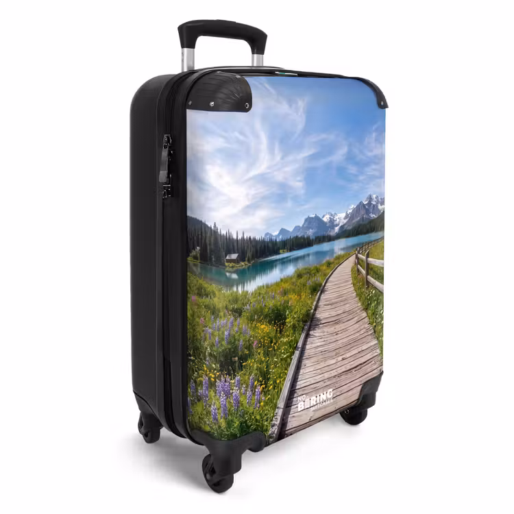 Koffer - Bergen - Meer - Landschap - Blauw - Bergen - Meer - Landschap - Blauw NBS - Handbagage koffer - Volwassenen Unisex middel