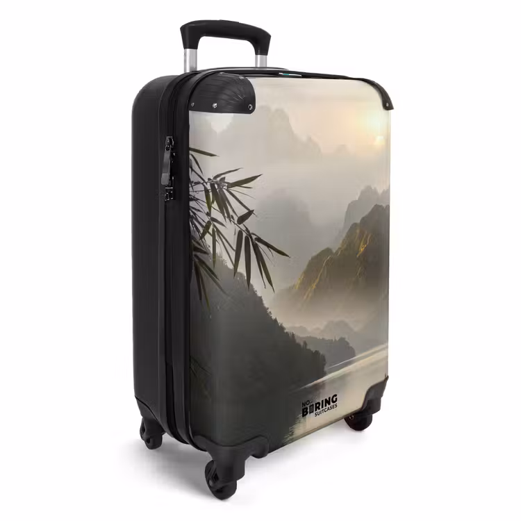 Koffer - Bergen - Water - Mist - Natuur - Landschap - Bergen - Water - Mist - Natuur - Landschap NBS - Handbagage koffer - Volwassenen Unisex middel