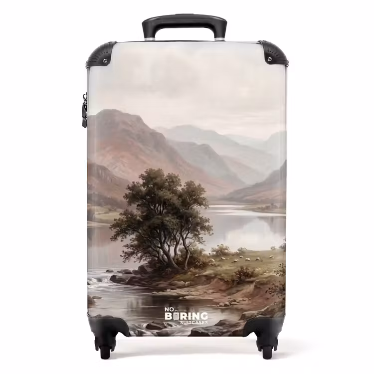 Koffer - Berglandschap - Meer - Bergen - Vallei - Klassiek - Berglandschap - Meer - Bergen - Vallei - Klassiek NBS - Handbagage koffer - Volwassenen Unisex middel