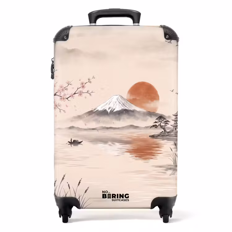 Koffer - Bergtop - Meer - Bloesem - Bergtop - Meer - Bloesem NBS - Handbagage koffer - Volwassenen Unisex middel