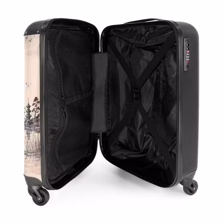 Koffer - Bergtop - Meer - Bloesem - Bergtop - Meer - Bloesem NBS - Handbagage koffer - Volwassenen Unisex middel