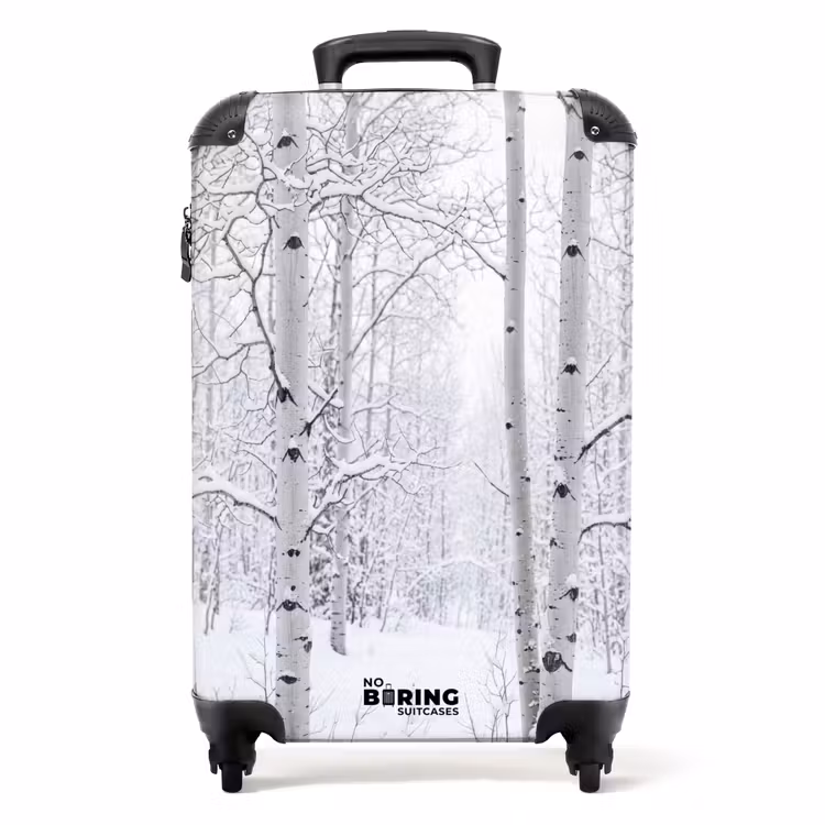 Koffer - Berkenbomen - Sneeuw - Winter - Bos - Wit - Berkenbomen - Sneeuw - Winter - Bos - Wit NBS - Handbagage koffer - Volwassenen Unisex middel
