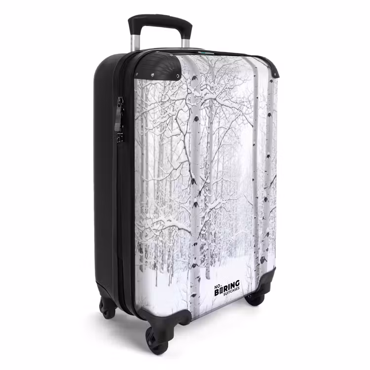 Koffer - Berkenbomen - Sneeuw - Winter - Bos - Wit - Berkenbomen - Sneeuw - Winter - Bos - Wit NBS - Handbagage koffer - Volwassenen Unisex middel