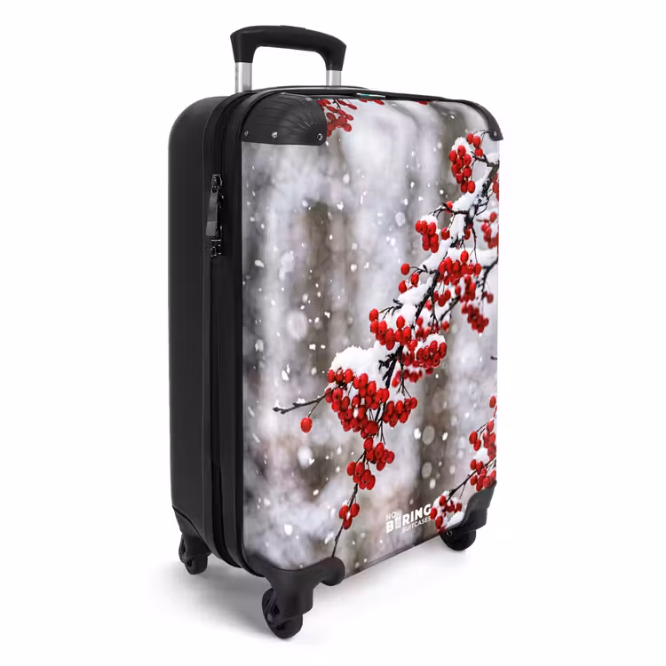 Koffer - Bessen - Takken - Sneeuw - Winter - Kleurrijk - Bessen - Takken - Sneeuw - Winter - Kleurrijk NBS - Handbagage koffer - Volwassenen Unisex middel