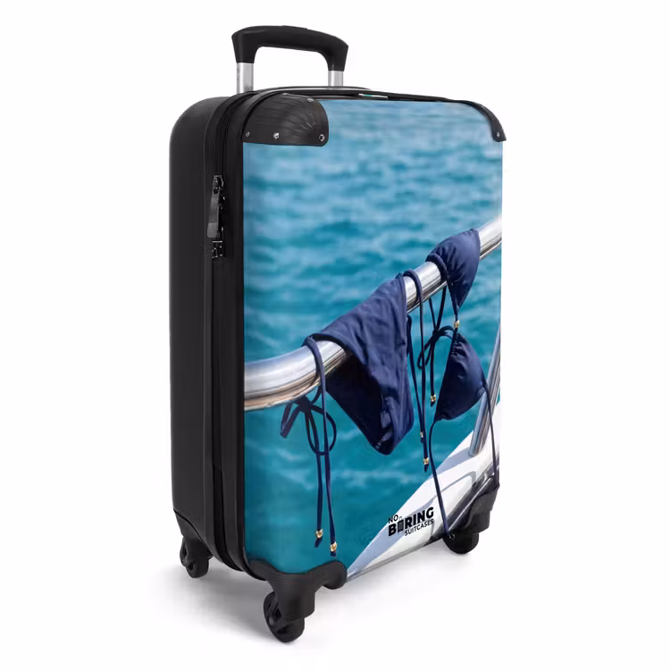 Koffer - Bikini - Reling - Zee - Zomer - Blauw - Bikini - Reling - Zee - Zomer - Blauw NBS - Handbagage koffer - Volwassenen Unisex middel
