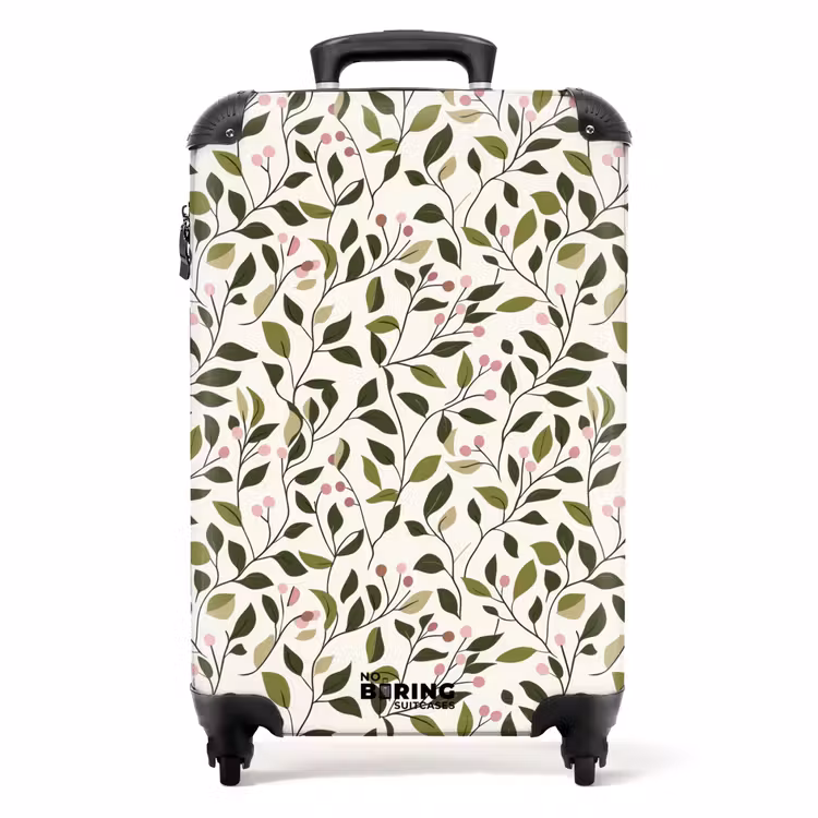 Bladeren - Bessen - Roze NBS - Handbagage koffer - Volwassenen Unisex middel -productfoto_recht