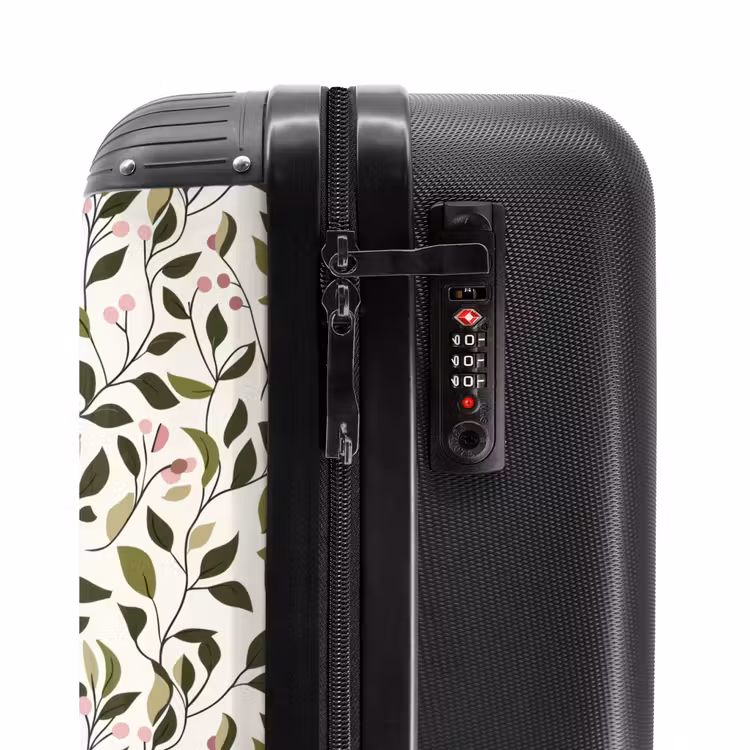Bladeren - Bessen - Roze NBS - Handbagage koffer - Volwassenen Unisex middel -slot