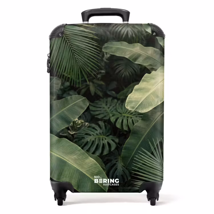 Koffer - Bladeren - Groen - Tropisch - Natuur - Bladeren - Groen - Tropisch - Natuur NBS - Handbagage koffer - Volwassenen Unisex middel
