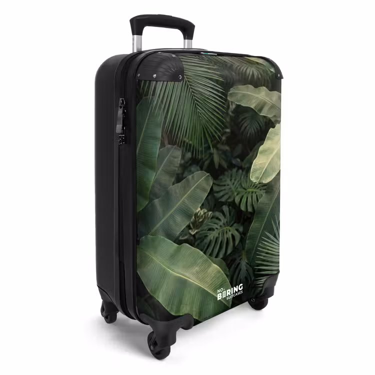 Koffer - Bladeren - Groen - Tropisch - Natuur - Bladeren - Groen - Tropisch - Natuur NBS - Handbagage koffer - Volwassenen Unisex middel
