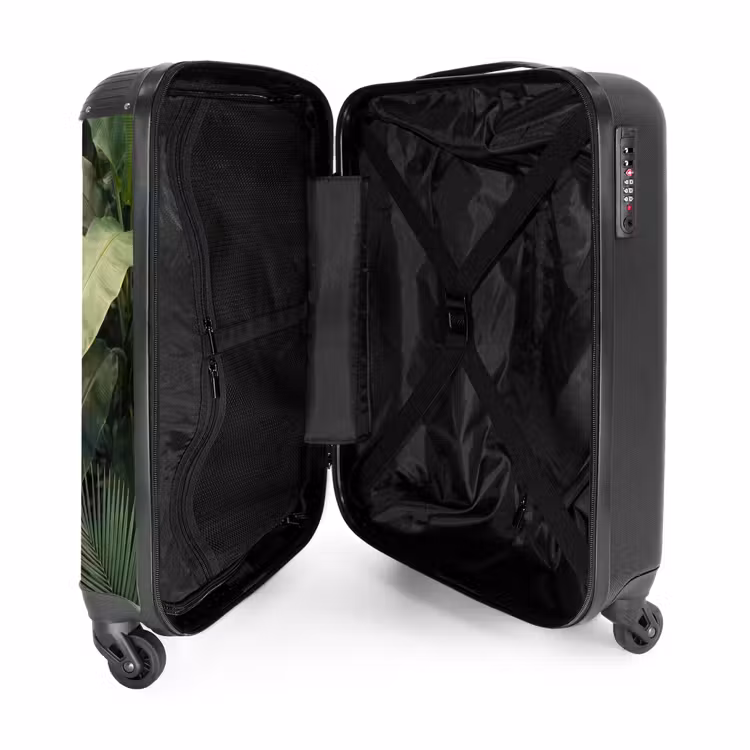 Koffer - Bladeren - Groen - Tropisch - Natuur - Bladeren - Groen - Tropisch - Natuur NBS - Handbagage koffer - Volwassenen Unisex middel