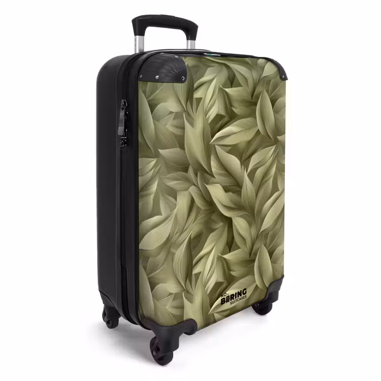 Bladeren - Modern - Groen NBS - Handbagage koffer - Volwassenen Unisex middel -productfoto_3d