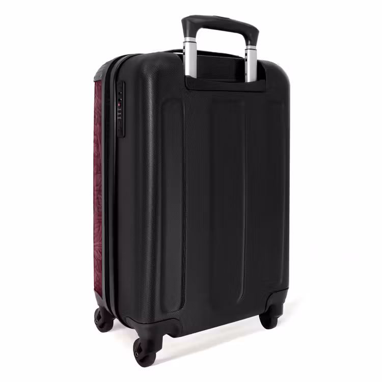 Bladeren - Patroon - Paars NBS - Handbagage koffer - Volwassenen Unisex middel -achterkant